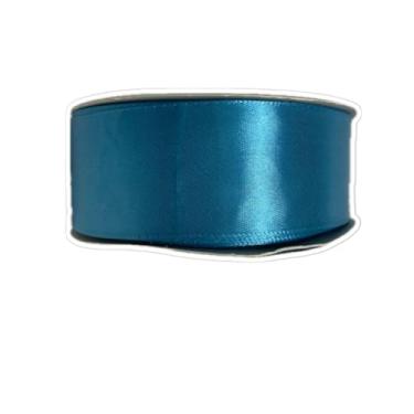 Imagem de ROLO Fita de Cetim Simples N°9 38mm, 50mts ideal para presentes, decorações, festas visual elegante e integração estilosa(AZUL PISCINA (COR 210))