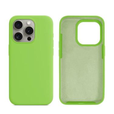 Imagem de Capinha Compatível com iPhone 15 Pro Silicone com Interior Aveludado D