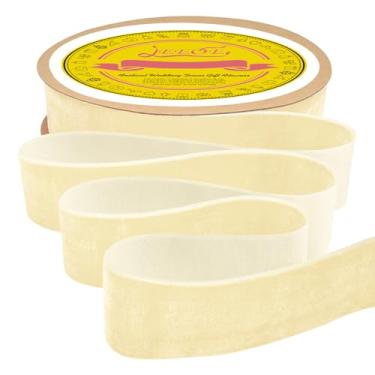 Imagem de LEEQE Fita de veludo marfim 3,5 cm x 20 metros de tecido carretel para decoração de guirlanda de Natal, ornamentos artesanais artesanais, embrulho de presente e fabricação de laços