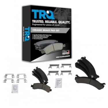 Imagem de TRQ Kit de pastilhas de freio a disco de cerâmica frontal e traseira para van Savanna Express 2500 3500