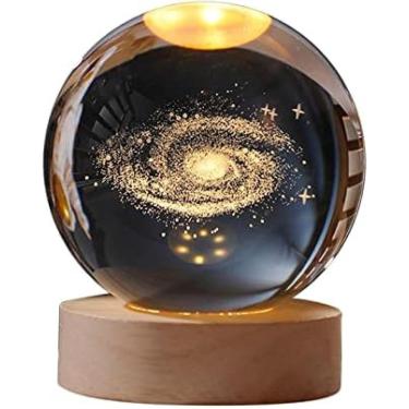 Imagem de Luz Noturna De Bola De Cristal 3d, Gravação A Laser, Abajur De Cabeceira Com Base Led Para Decoração De Cabeceira De Sala De Estar, Quarto, Milky Way
