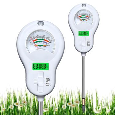 Imagem de Etmdoeve Medidor de umidade do solo de 6 em um/medidor de pH do solo/fertilidade, testador de solo de tela dupla com temperatura digital do solo/temperatura do ar e umidade para jardinagem, fazenda