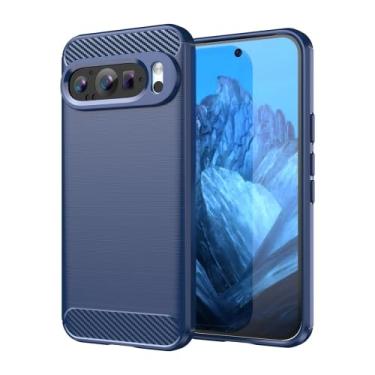 Imagem de Capa Para Google Pixel 9 e Pixel 9 Pro (Tela 6.3) Carbon Fiber Leve Fina Maleável (Azul)