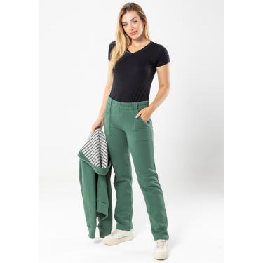 Imagem de Calça Pau a Pique Básica Moletom Verde