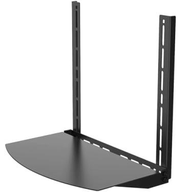 Imagem de Suporte de prateleira de parede para TV, suporte de prateleira inferior VESA na parte de trás da parede, leitor de DVD, caixa de cabo, estéreo e componente AV, preto