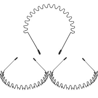 Imagem de Banda de cabelo, faixa de metal Spring Wavy, unissex, pacote com 3, WI