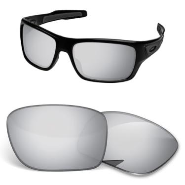 Imagem de Lentes de substituição de 1,5 mm compatíveis com óculos de sol Oakley Turbine OO9263, antiarranhões e resistentes a impactos - prata escura polarizada