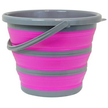 Imagem de Southern Homewares SH-10185 Balde dobrável de silicone Deluxe de 2,65 galões, rosa