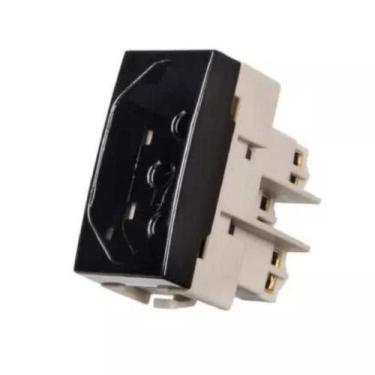 Imagem de Conjunto Margirius Sleek Módulo Tomada 10A PA016818 Preto Ebony Brilha