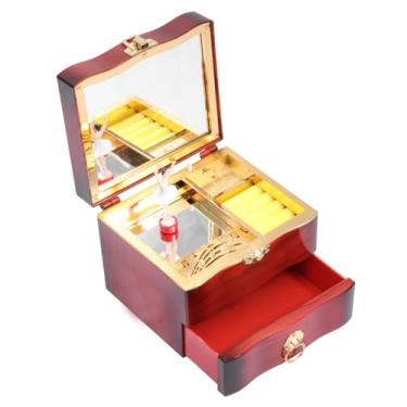 Imagem de Creative Red Music Jewelry Storage Box with Dancing Girl Figurine Musical Keepsake Container for Bracelets Necklaces and Precious Jewelry Gifts