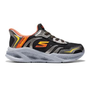 Imagem de Tênis Skechers Meteor Lights Brisk Infantil (Preto/Laranja, BR, Criança de 9 a 12 anos, Numérico, 32)