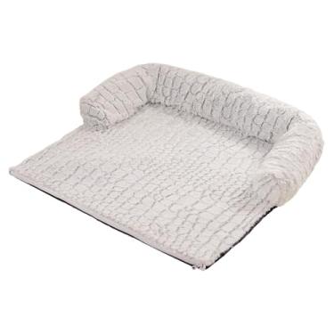 Imagem de Sofá-cama para cães | Capa de sofá removível lavável antiderrapante com borda elevada - Tapete calmante para sofá de cachorro, para sala de estar, quarto, berçário, varanda, pátio, varanda