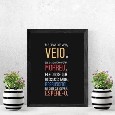 Imagem de Quadro Decorativo Jesus Está Voltando Moldura Branca 24X18Cm - Quadros