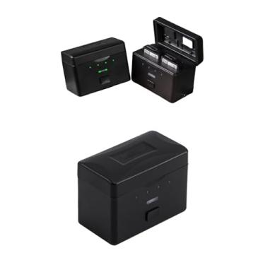 Imagem de YUULNMOP Kit de carregador de bateria, estojo de carregamento rápido USB de 18 W para DJI Osmo Action 6/5 Pro/4/3, caixa de bateria dupla com cabo tipo C, base de carregamento portátil com tela de LED