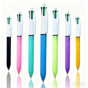 Imagem de ELENTGE Canetas multicoloridas, canetas esferográficas multicoloridas em uma, canetas coloridas 4 em 1, 1,0 mm, 4 cores, caneta de tinta colorida, para escritório, material escolar, presente para