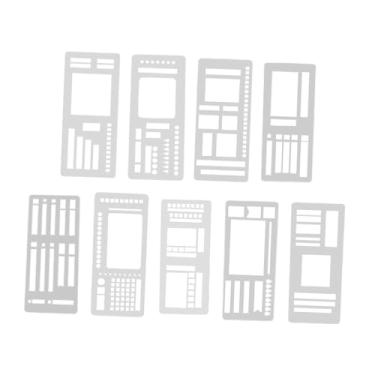 Imagem de MotiveTech Conjunto de 9 Estênceis para Planejador e Organizador de Diários - Ferramenta de Desenho para Cadernos