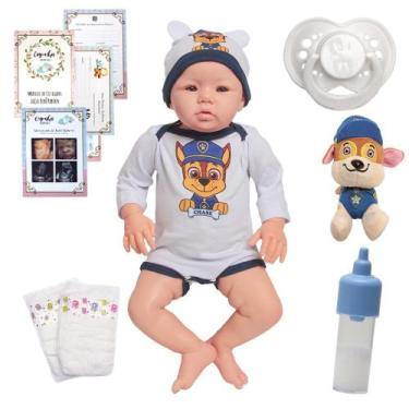 Imagem de Bebê Reborn Boneco Menino Patrulha Canina Acessórios Fofo - Cegonha Re