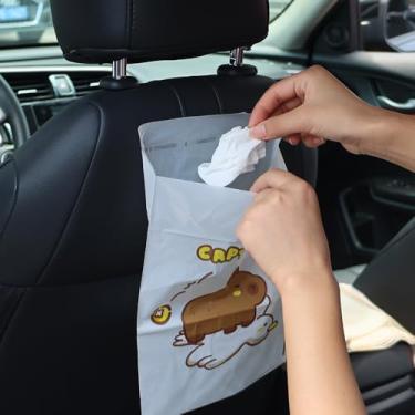 Imagem de 30 peças/conjunto de saco de lixo autoadesivo para carro cabeceira estudante mesa desenho animado saco de lixo tamanho pequeno, adesivo sem vestígios, 20 * 31 cm