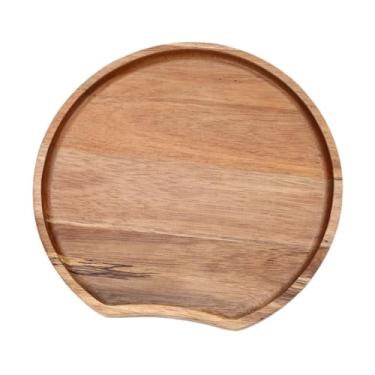 Imagem de Baoblaze Bandeja de madeira para servir alimentos, travessas com borda elevada, bandejas de madeira para mesa de centro para café da manhã, bolo, bebidas, Grande