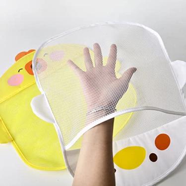 Imagem de Naroote Saco de Armazenamento de Malha Pendurado, Organizador de Brinquedos de Banho, Circulação de Ar, Design Animal Fofo, Estável e Flexível para Banho, Sabonete para Banheiro (Pato fofo branco)