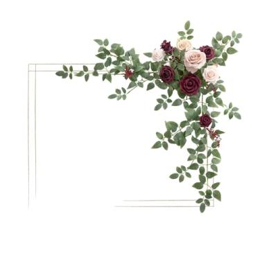 Imagem de Ling's moment Placa de boas-vindas artificial de casamento, flores, arco de grinalda, decorações florais, cerimônia de blush, recepção, entrada, festa, banquetes, cavalete de parede, casa, ao ar livre