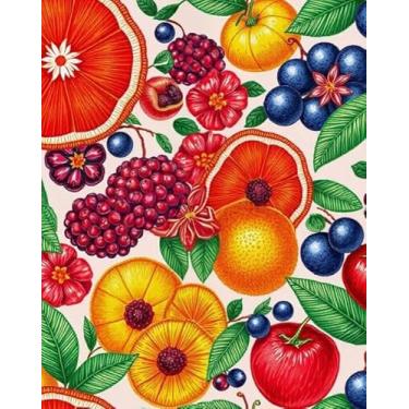 Imagem de Tecido tricoline digital frutas amoras 0,60x1,50