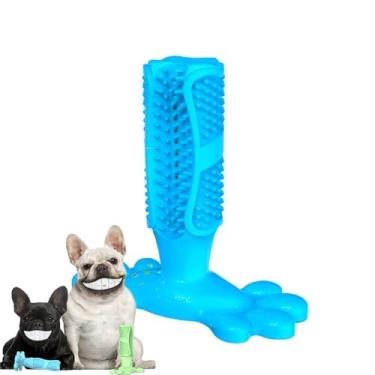 Imagem de Pau de Escova Dentes para Cães Brinquedos Limpeza Cuidado Bucal Dental Pets Borracha Natural Morder com Cristas Elevadas Remoção Tartaro e Placa Hálito