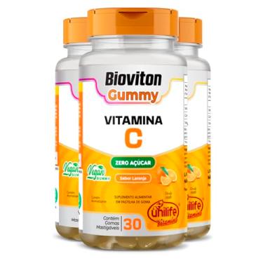 Imagem de kit 3 Gummy Vitamina C Laranja Unilife 30 gomas