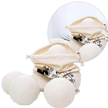 Imagem de Generic Bolas de lã para Lavar Roupas, Amaciante Natural para Acelerar o Tempo de Secagem, Dura Mais de Cargas, 6 Peças de Bolas de lã Reutilizáveis ​​para Manter Os Pelos de Animais de Estimação Longe, 6 Peças de Secas de para Inauguração de Casa