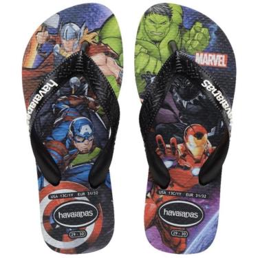 Imagem de Chinelo Infantil Havaianas Top Marvel II - Preto e Azul - 36/39-Masculino
