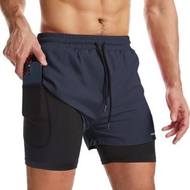 Imagem de Bermuda Shorts 2 em 1 Masculino Academia Dryfit Elastano Treino Esport