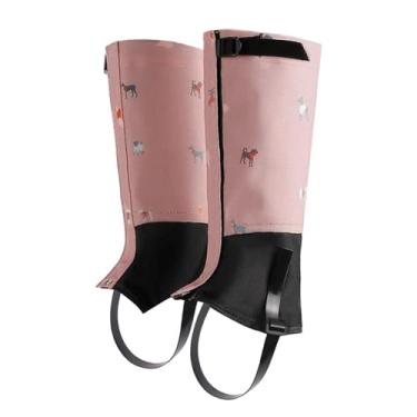 Imagem de oshhni Polainas infantis para botas de caminhada, confortáveis ​​para calçados de inverno com tira para o pé, ideais para caminhadas, esqui e outras, Rosa