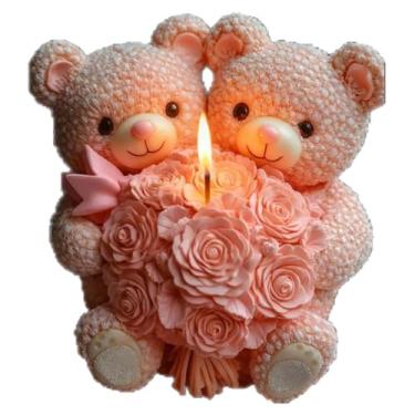 Imagem de Moldes cilíndricos de urso de flor grande, molde de vela espiral ondulado de silicone - moldes de fundição de resina de silicone para velas, resina e sabonete, suprimentos de artesanato