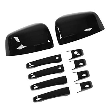 Imagem de LiebeWH Guarnição da Maçaneta da Porta Externa do Carro, Capa Preta Brilhante do Espelho Retrovisor, 10 Peças de Substituição Em ABS para WK2 WL 2011-2023