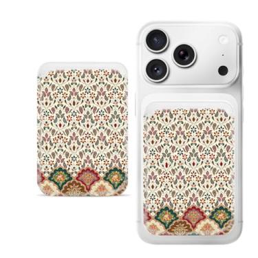 Imagem de Suporte magnético para iPhone, carteira fina de couro PU, capa para cartão, capa traseira para cartão, acessório de telefone fofo