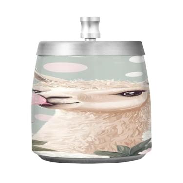 Imagem de Qilmy Cinzeiro de bolhas sopradoras de alpaca com tampa, bandeja de cinzeiro sem fumaça de aço inoxidável à prova de vento, grande cinzeiro de cigarro ao ar livre para decoração de escritório em