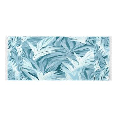 Imagem de Wassud Capas de lavadora e secadora com padrão de planta azul, protetor de lavadora com sacos de armazenamento, capa de geladeira à prova de poeira com bolsos para lavanderia doméstica, cozinha, 120 x