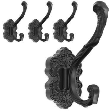Imagem de RIXIGOOD Ganchos de parede vintage para casacos, ganchos de parede resistentes exclusivos para pendurar toalhas, porta-chaves, chapéu, roupão, roupas, gancho decorativo para banheiro, chuveiro