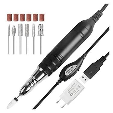 Imagem de YYBOES Máquina de broca de unhas 25.000 RPM, máquina de manicure elétrica, mini caneta portátil para broca de unhas, carregável, USB, lixa, porta de torno de unha