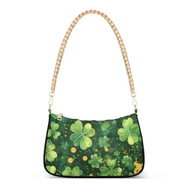 Imagem de CEBUGI Bolsas transversais femininas bolsa de ombro do Dia de São Patrício Elemennts Bolsa clutch elegante com alça de corrente