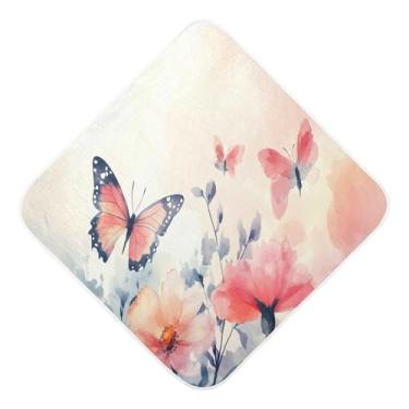 Imagem de Toalhas de bebê com capuz ultra macias absorventes toalha de banho borboleta musselina algodão toalhas de banho para recém-nascidos crianças pequenas 35x35 polegadas
