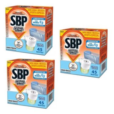 Imagem de Repelente SBP Eletrico 45 noites Aparelho+ 01 Refil kit c/3