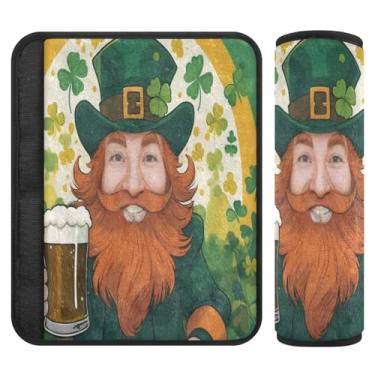 Imagem de Burbuja Capa para cinto de segurança de carro St. Patrick Beer Protetor de cinto de segurança de carro macio confortável para alça de ombro de assento de carro, 1 par pequeno