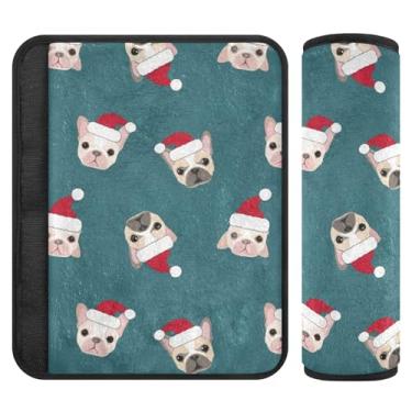 Imagem de Burbuja Capa para cinto de segurança de carro Christmas Dogs Protetor de cinto de segurança de carro macio confortável para alça de ombro de assento, 1 par médio