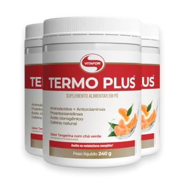 Imagem de Kit 3 Termo Plus Vitafor 240g Tangerina com Chá Verde