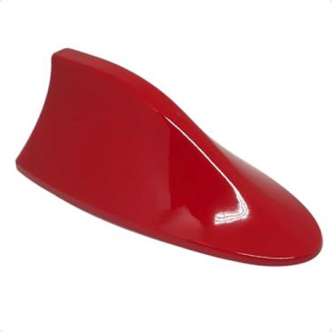 Imagem de Antena Tubarão Shark com Sinal de Rádio FM AM Multimarcas Ideal para Carros com Teto Curvo (Vermelho)