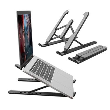 Imagem de Suporte de Mesa para Notebook Regulável – 6 Níveis de Altura, Dobrável e Antiderrapante – Ideal para Home Office e Estudo – Ventilação Natural