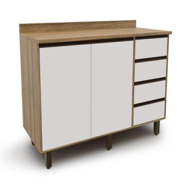 Imagem de Armário para Cozinha 2 Portas 4 Gavetas Confort - Batrol Móveis