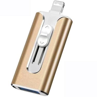 Imagem de Pen Drive de 128 GB para iPhone, pen drives, pen drive USB de alta velocidade para fotos e vídeos, armazenamento externo para iPhone/iPad/Android/laptop