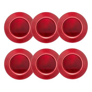 Imagem de Cj 6 Sousplats de Plástico Prime Vermelho 33cm Lyor